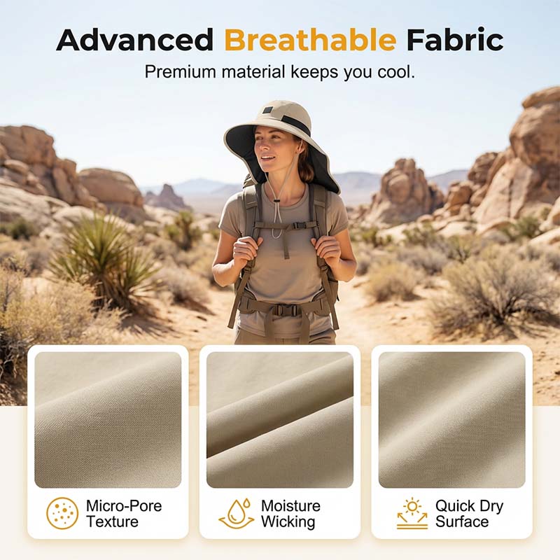SunGuard – UPF 50+ Wide Brim Neck Flap Sun Hat