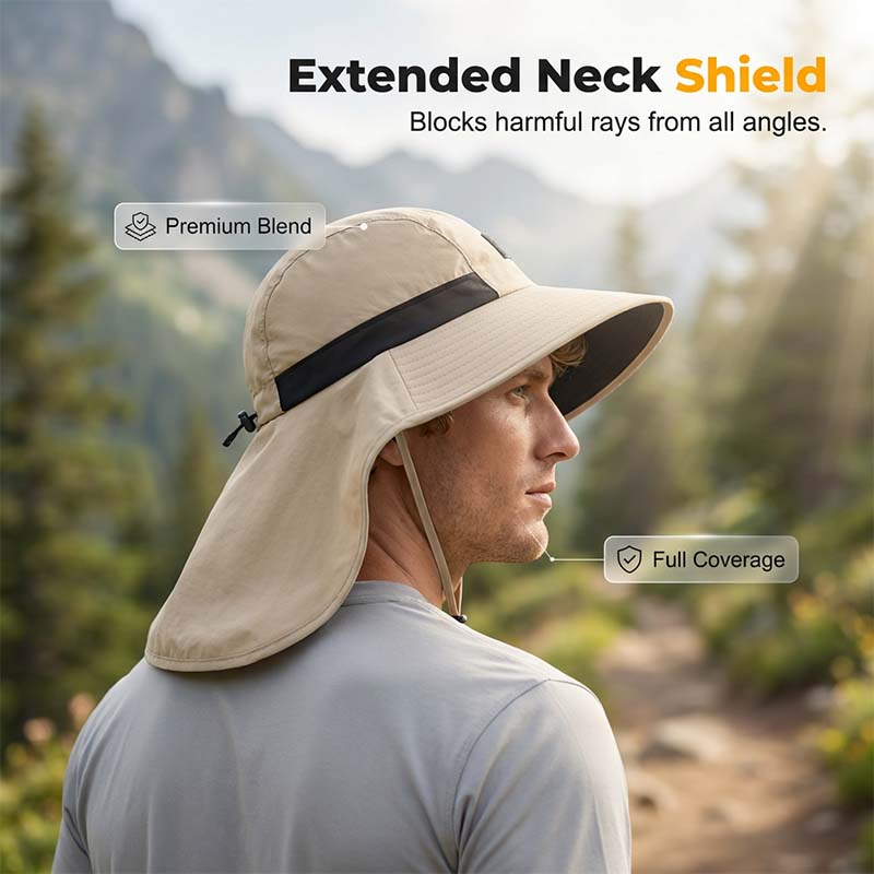 SunGuard – UPF 50+ Wide Brim Neck Flap Sun Hat