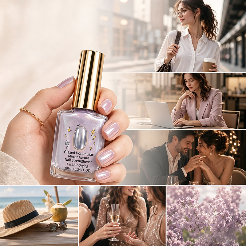 LilacLustre – Glossy Nail Strengthening & Protection Treatment