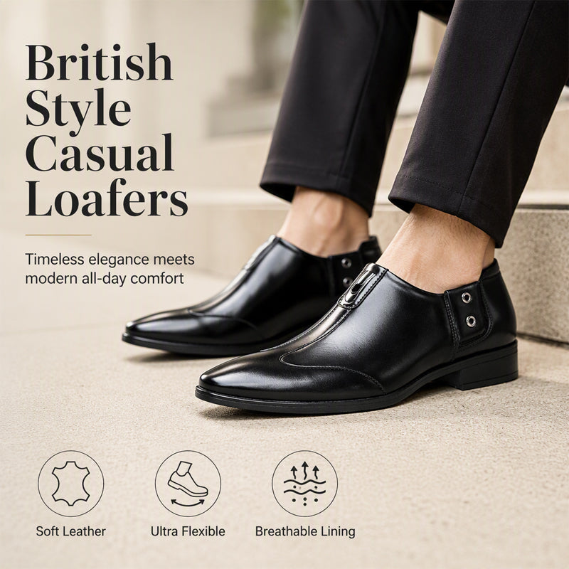StrideLux – Pointed Toe Slip-On Loafers