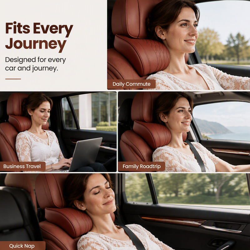 ComfortNest – Ergonomic Memory Foam Car Neck Pillow