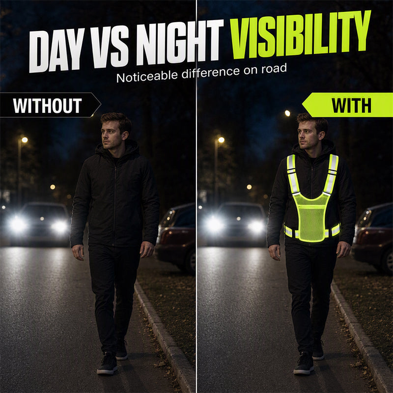 SafeGlow – Adjustable High-Visibility Reflective Safety Vest