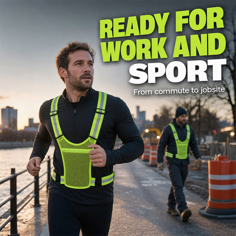 SafeGlow – Adjustable High-Visibility Reflective Safety Vest