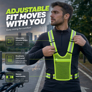 SafeGlow – Adjustable High-Visibility Reflective Safety Vest
