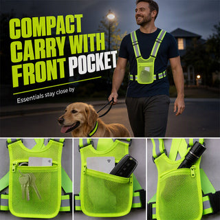 SafeGlow – Adjustable High-Visibility Reflective Safety Vest