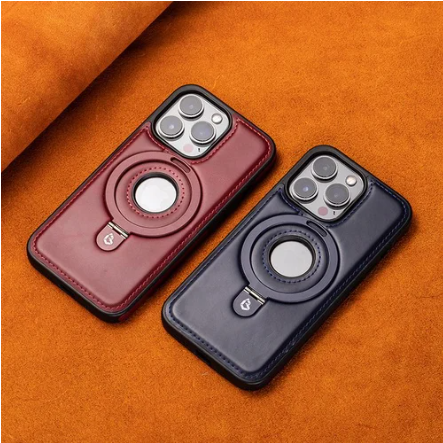 Super Luxury Invisible Stand iPhone Leather Case marnetic