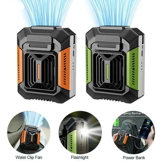 BreezeCore – Portable Clip Fan with Power Bank & LED Light