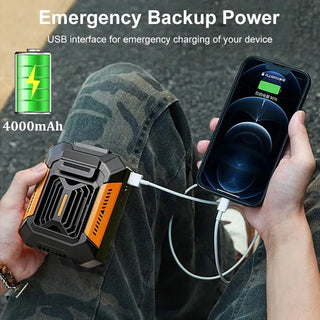 BreezeCore – Portable Clip Fan with Power Bank & LED Light