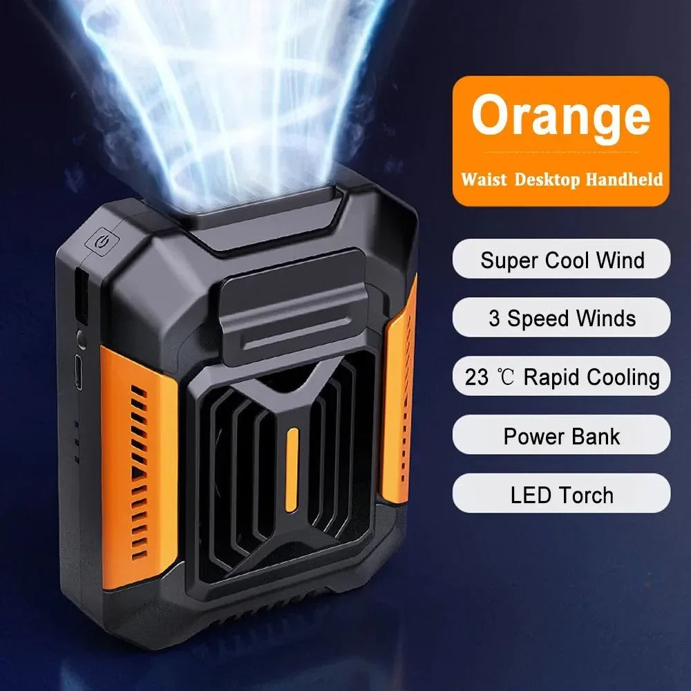 BreezeCore – Portable Clip Fan with Power Bank & LED Light