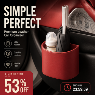 CabinCaddy – Compact PU Leather Car Storage Organizer