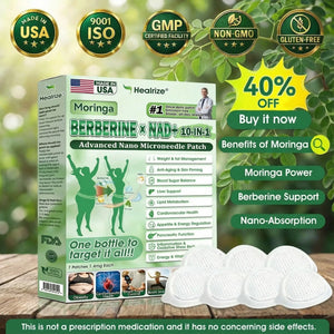 🇺🇸 𝐎𝐟𝐟𝐢𝐜𝐢𝐚𝐥 𝐔𝐒 𝐒𝐭𝐨𝐫𝐞 | 🧑‍⚕️🩺 𝐇𝐞𝐚𝐥𝐫𝐢𝐳𝐞® Moringa · Berberine × NAD+ 𝟏𝟎-𝐢𝐧-𝟏 𝐀𝐝𝐯𝐚𝐧𝐜𝐞𝐝 𝐍𝐚𝐧𝐨 𝐌𝐢𝐜𝐫𝐨𝐧𝐞𝐞𝐝𝐥𝐞 𝐏𝐚𝐭𝐜𝐡 — 𝐎𝐧𝐜𝐞 𝐃𝐚𝐢𝐥𝐲, 𝐕𝐢𝐬𝐢𝐛𝐥𝐞 𝐑𝐞𝐬𝐮𝐥𝐭𝐬 𝐢𝐧 𝟕 𝐃𝐚𝐲𝐬