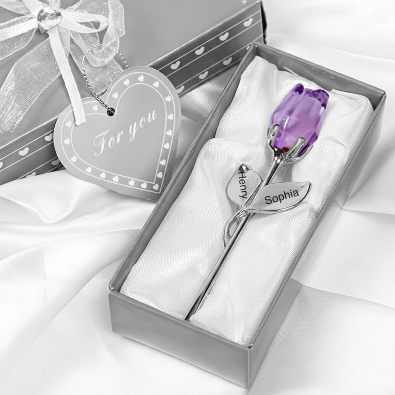 CrystalBloom – Romantic Personalized Rose Gift