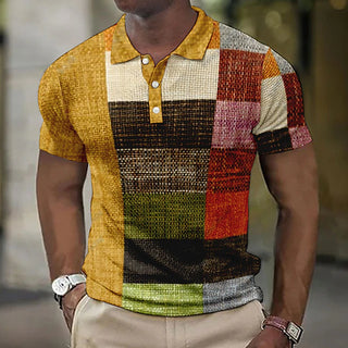 PlaidFlex – Vintage Waffle Polo Shirt