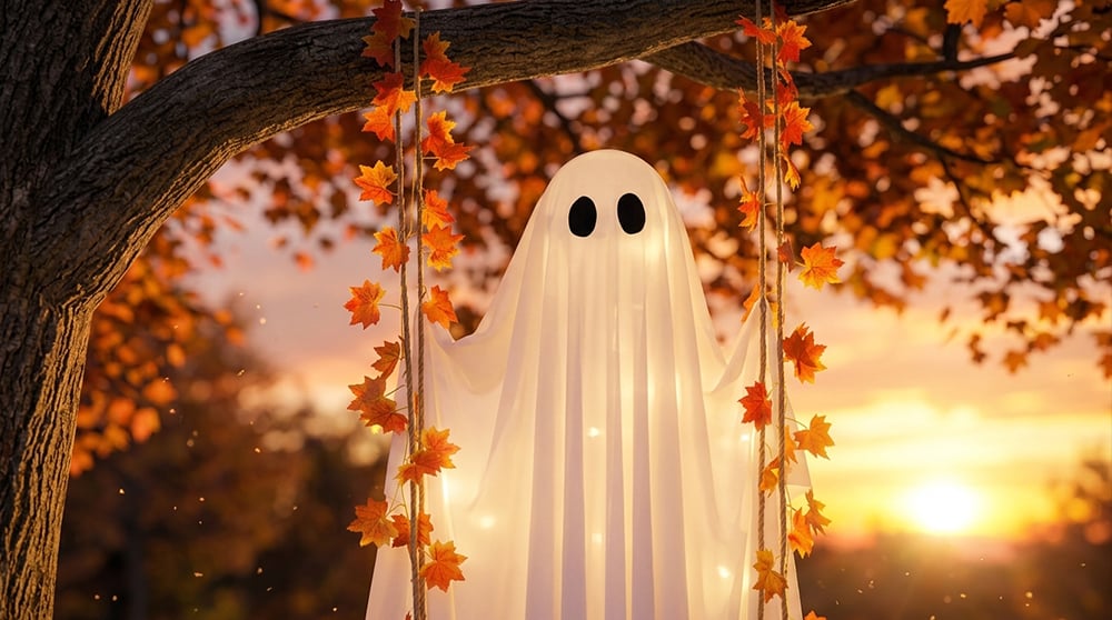 GhostGlow – Illuminated Swinging Halloween Ghost Decoration