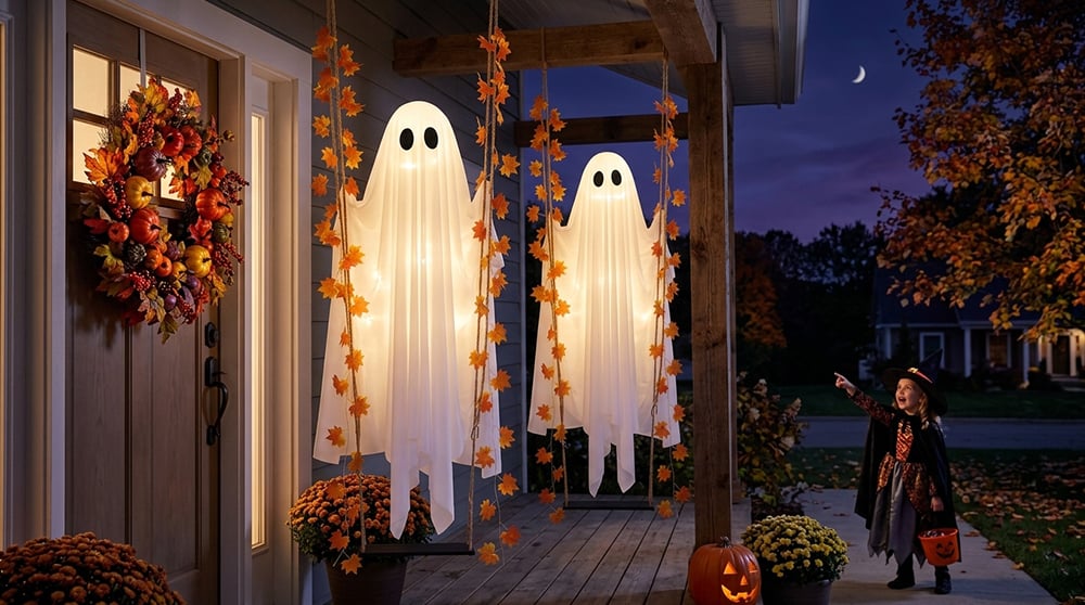 GhostGlow – Illuminated Swinging Halloween Ghost Decoration