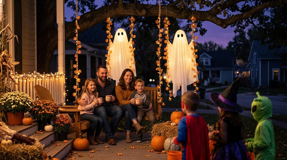 GhostGlow – Illuminated Swinging Halloween Ghost Decoration