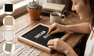 Premium Wooden Felt Letter Board with Stand