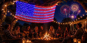 HonorBeam – Outdoor American Flag Net Lights