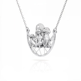 Paw & Heart – Custom Girl With Dogs Necklace