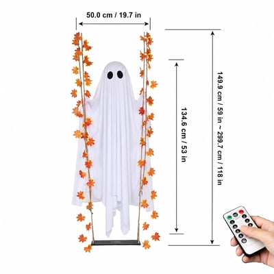 GhostGlow – Illuminated Swinging Halloween Ghost Decoration
