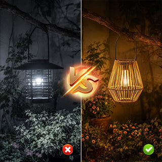 SolarNest - Handwoven Rattan Solar Lantern