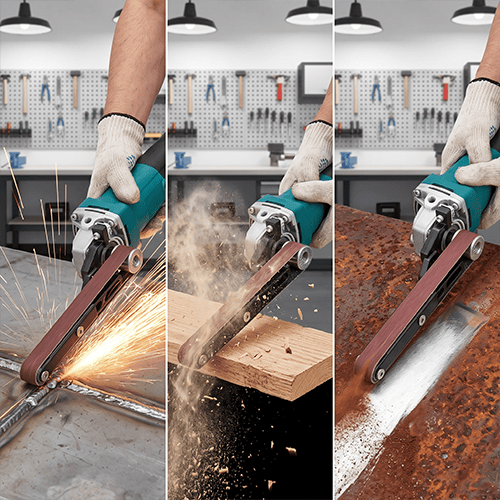 GrindTrack – Stable Belt Sander Attachment for Angle Grinders