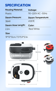 HeatJet – 2500W Pressurized Handheld Steam Cleaner