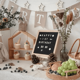 Premium Wooden Felt Letter Board with Stand