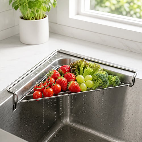 DrainNest – Space-Saving Sink Drain & Drying Rack