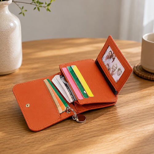 VeloraCharm – Elegant Minimalist 3-Fold Wallet
