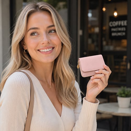 VeloraCharm – Elegant Minimalist 3-Fold Wallet