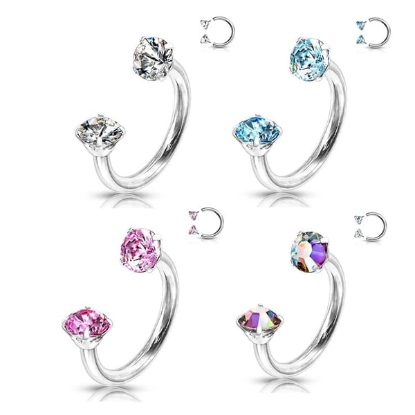 PierceLuxe – Zirconia Horseshoe Piercing Ring