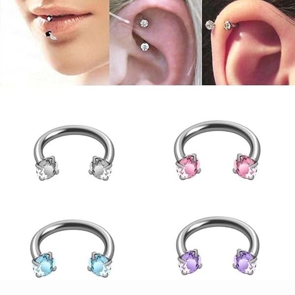 PierceLuxe – Zirconia Horseshoe Piercing Ring