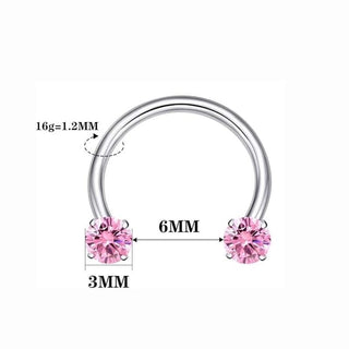 PierceLuxe – Zirconia Horseshoe Piercing Ring