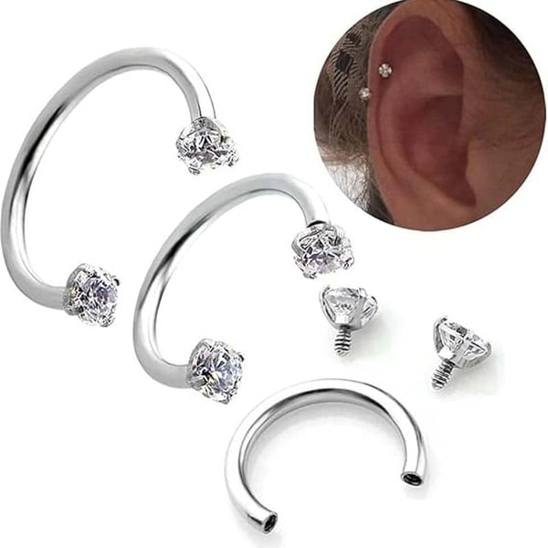 PierceLuxe – Zirconia Horseshoe Piercing Ring