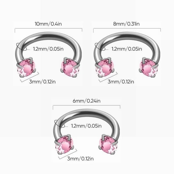 PierceLuxe – Zirconia Horseshoe Piercing Ring