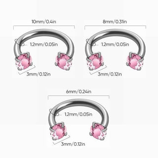 PierceLuxe – Zirconia Horseshoe Piercing Ring
