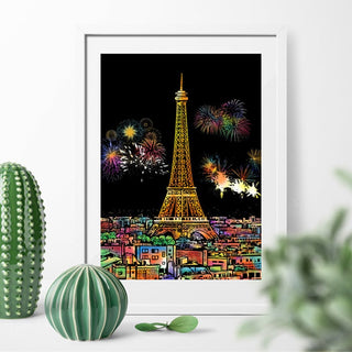 Scratch Art Book For Adults -Colorful City Series