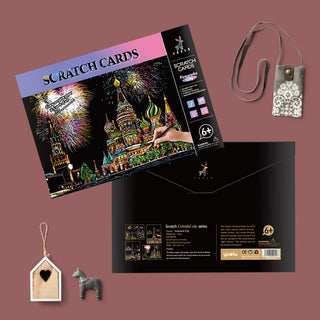 Scratch Art Book For Adults -Colorful City Series