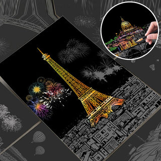 Scratch Art Book For Adults -Colorful City Series