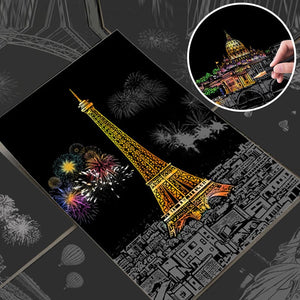 Scratch Art Book For Adults -Colorful City Series