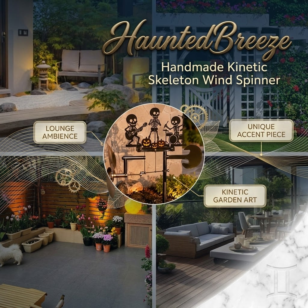 HauntedBreeze – Handmade Kinetic Skeleton Wind Spinner