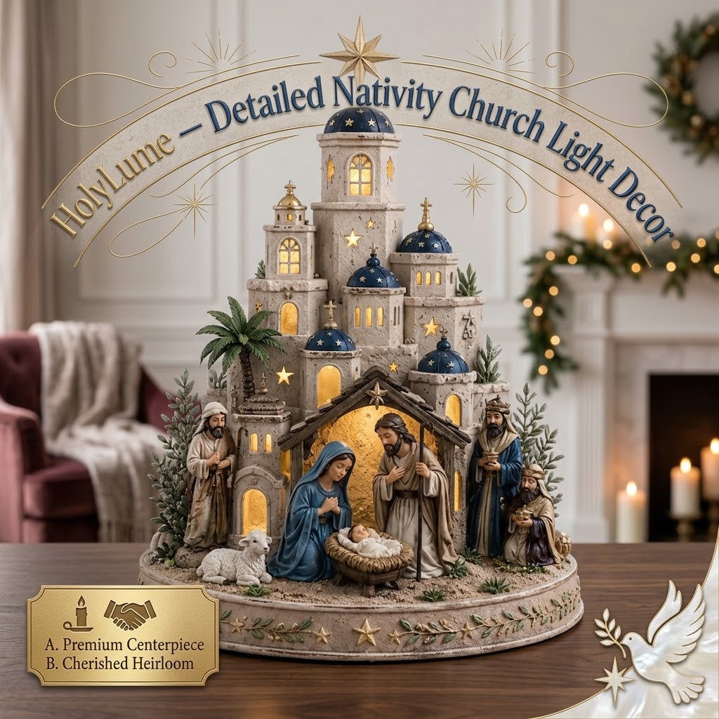 HolyLume – Detailed Nativity Church Light Decor