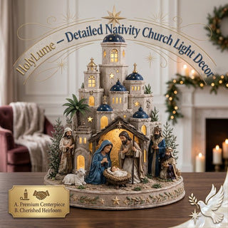 HolyLume – Detailed Nativity Church Light Decor