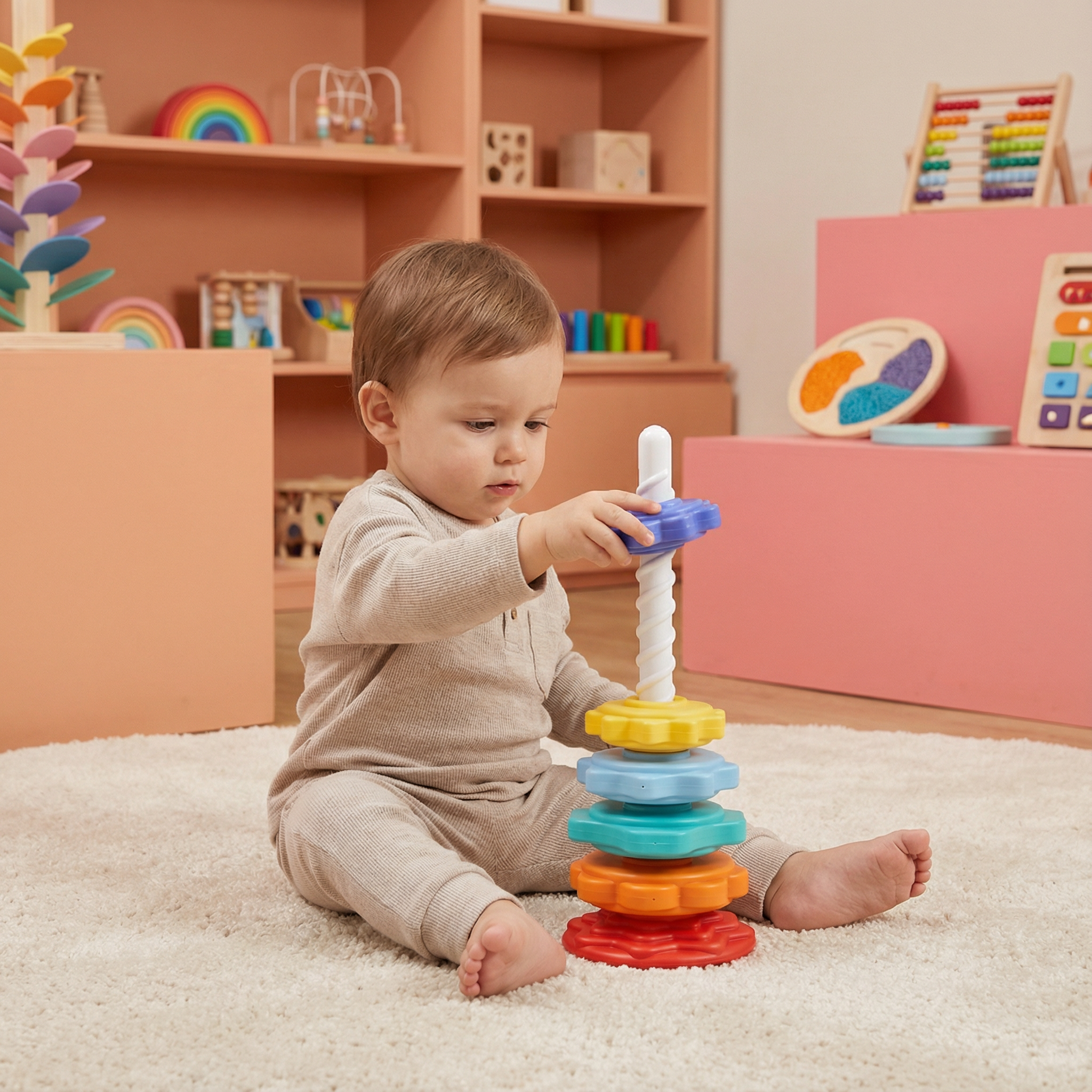 SpinStack - Rainbow Tower Toy