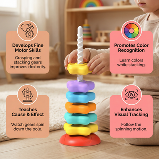 SpinStack - Rainbow Tower Toy