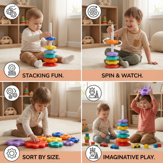SpinStack - Rainbow Tower Toy