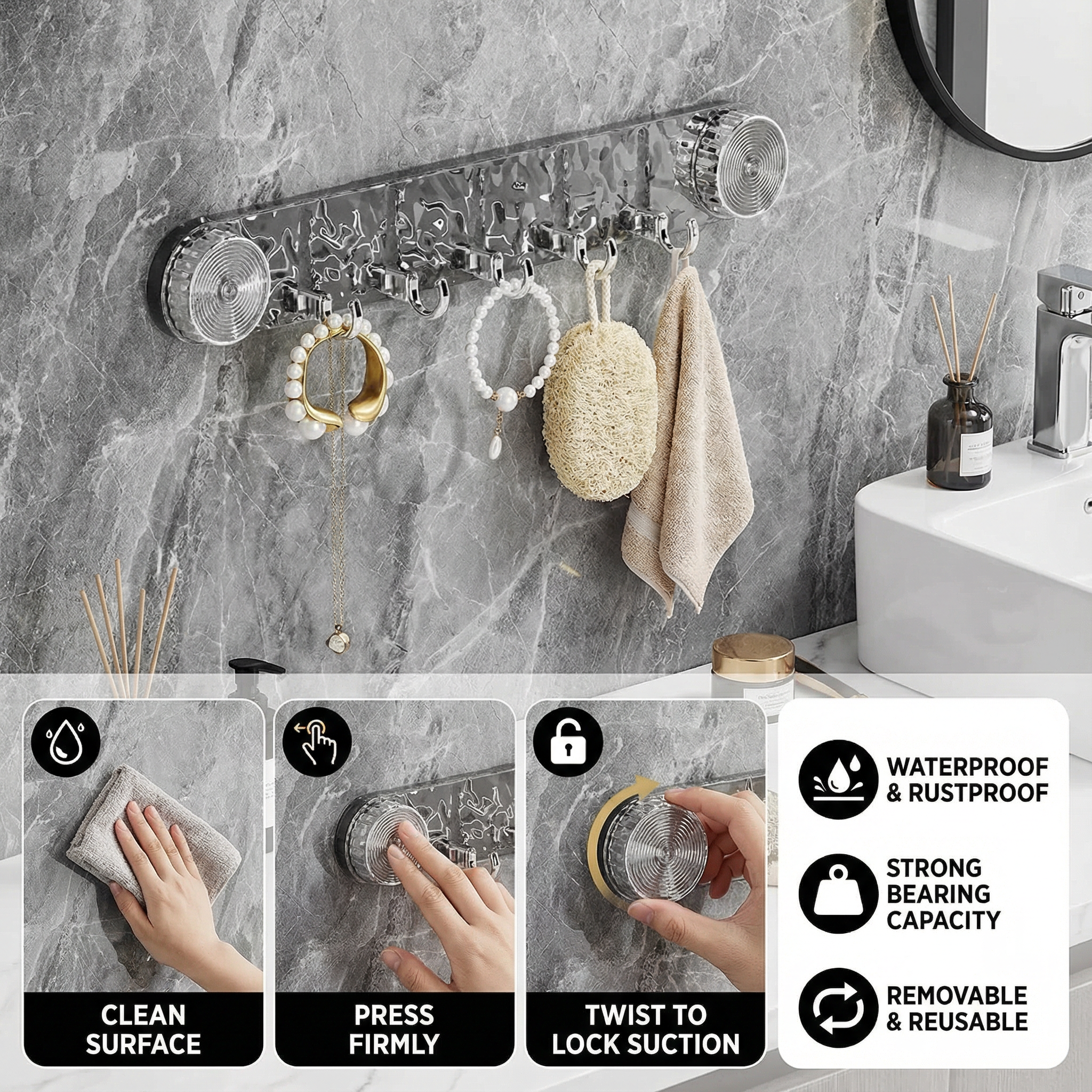 WallSnap – Reusable Suction Holders