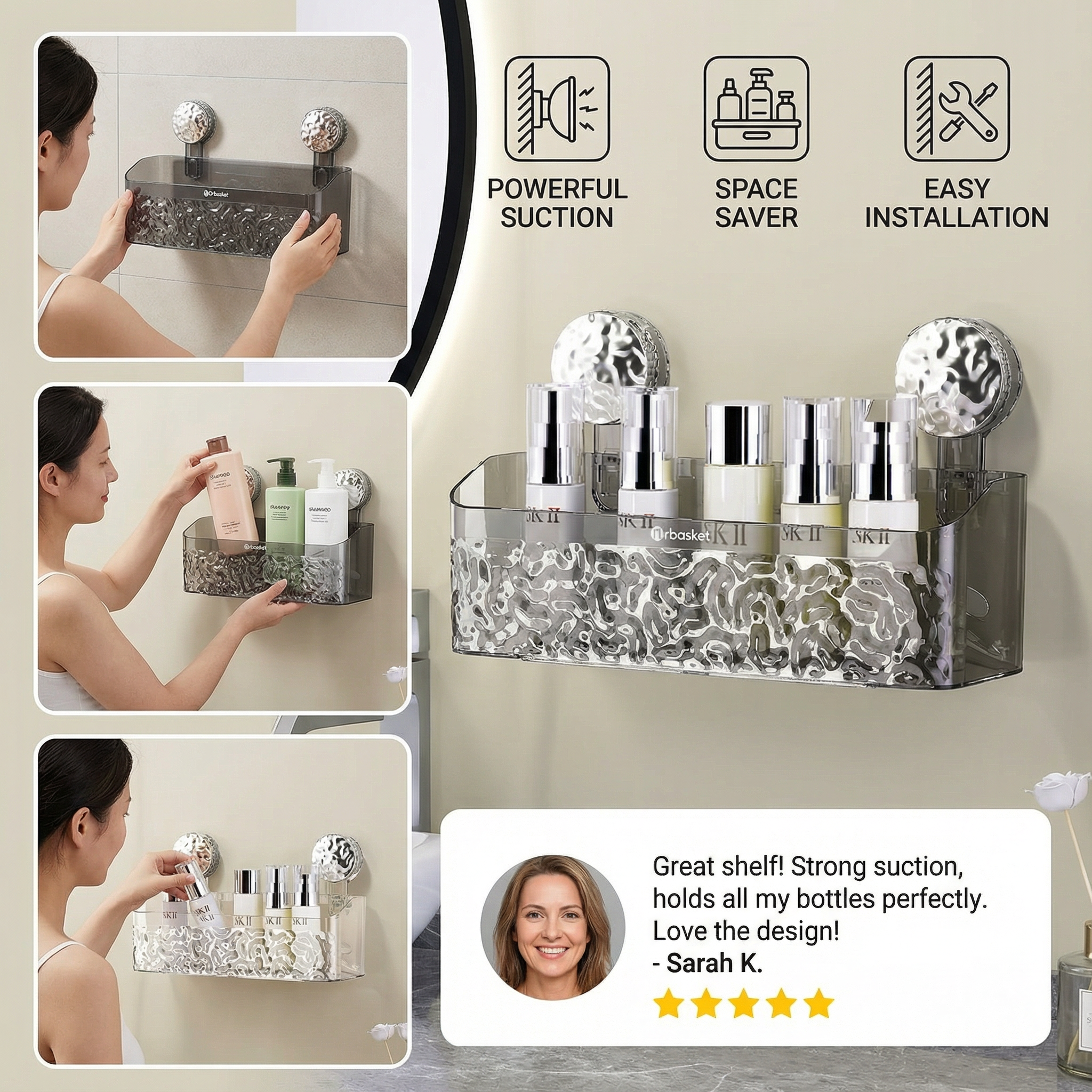 BathRack – No Drill Storage Shelf