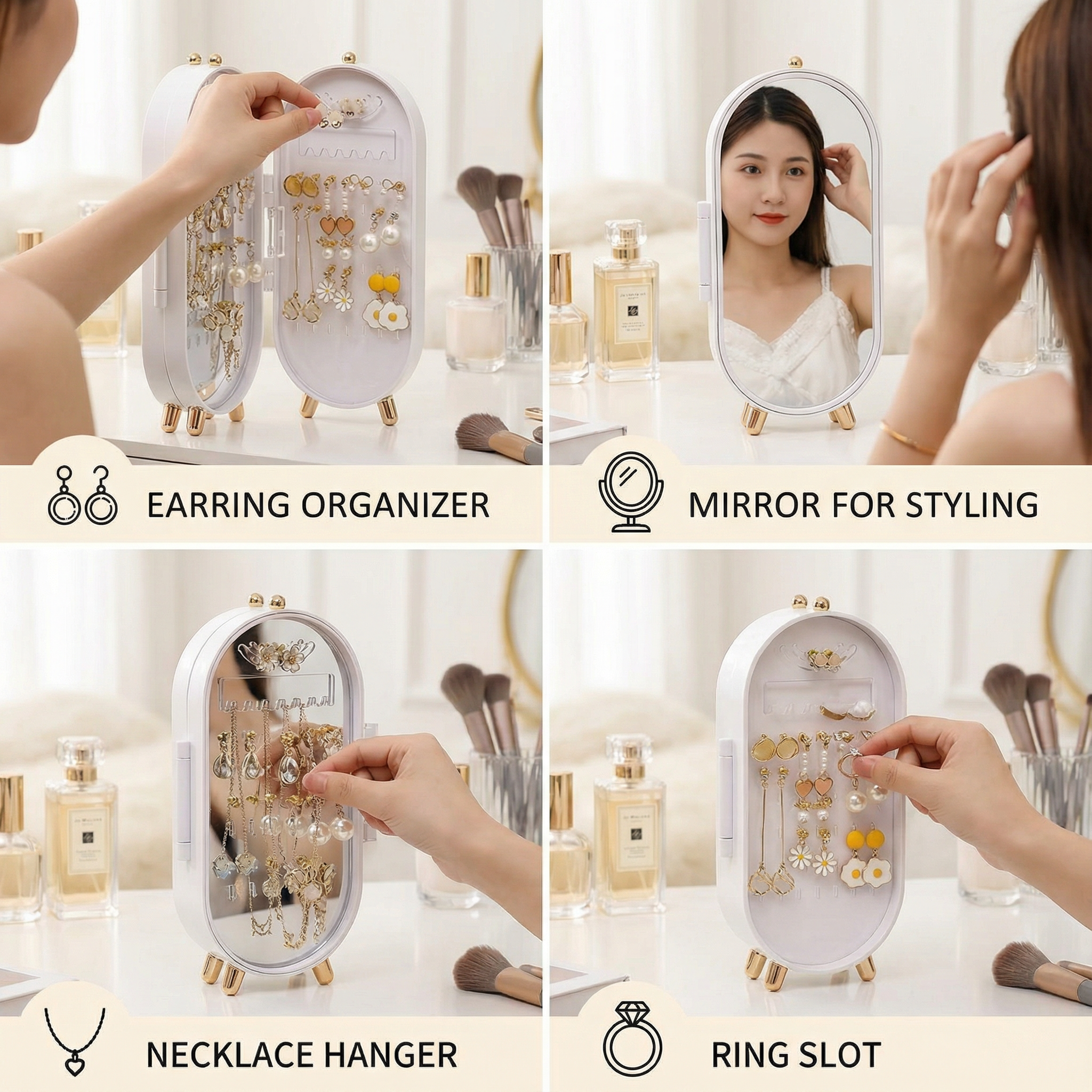 DivaDock – Elegant Mirror Jewelry Organizer